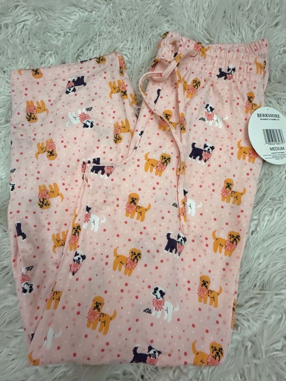Berkshire Medium Pajama Pants Pink Dog Print